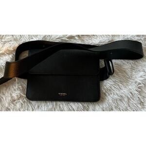 Vianel Black Leather Belt Bag